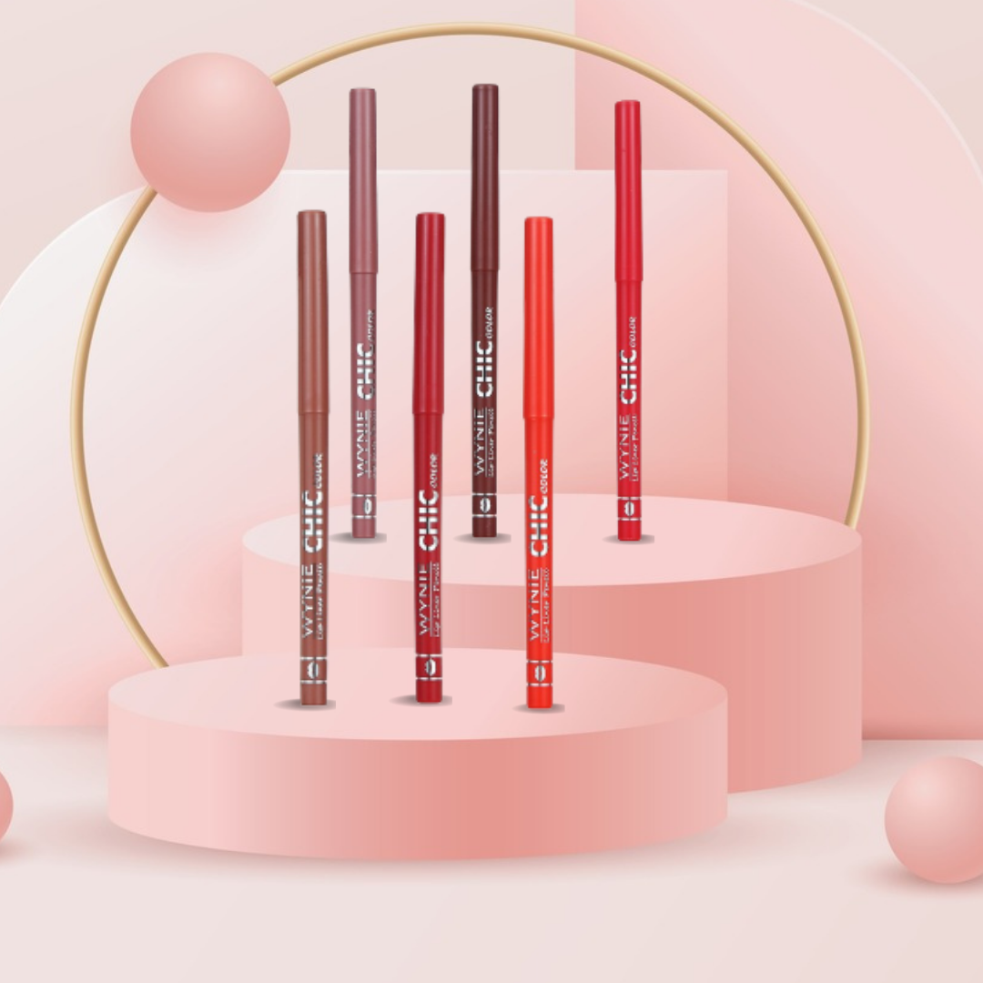 CHICCOLOR™ - Conjunto de 6 Lápis Delineador de Labios Retrácteis