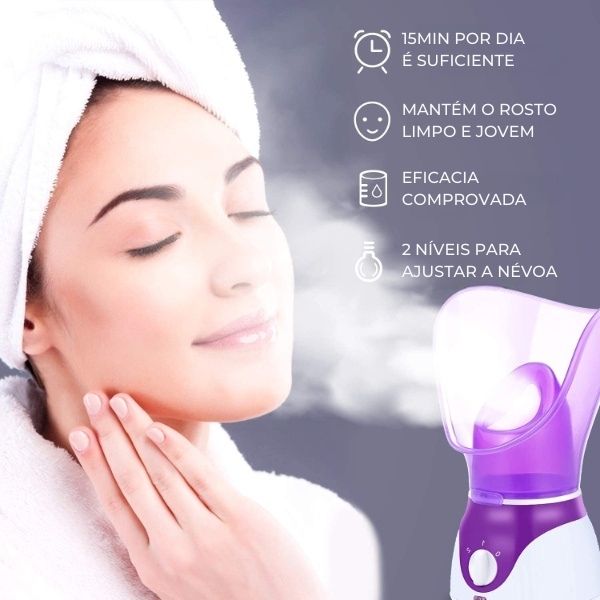 SAUNA FACIAL PORTÁTIL PARA LIMPEZA FACIAL E EFEITO REJUVENESCEDOR - PERFECT SKIN™