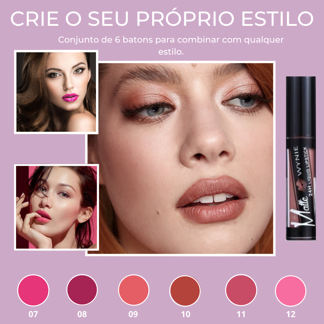 MATTE24™ -  Conjunto PREMIUM de 6 Lip Gloss Permanentes