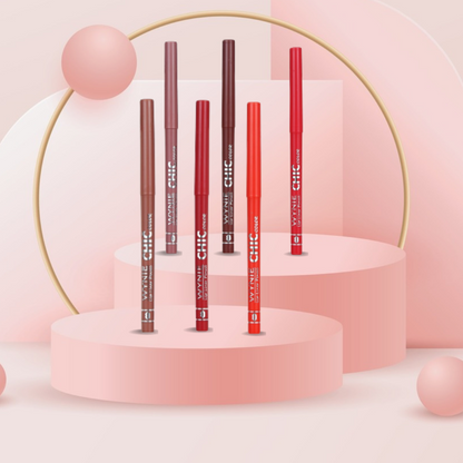 CHICCOLOR™ - Conjunto de 6 Lápis Delineador de Labios Retrácteis