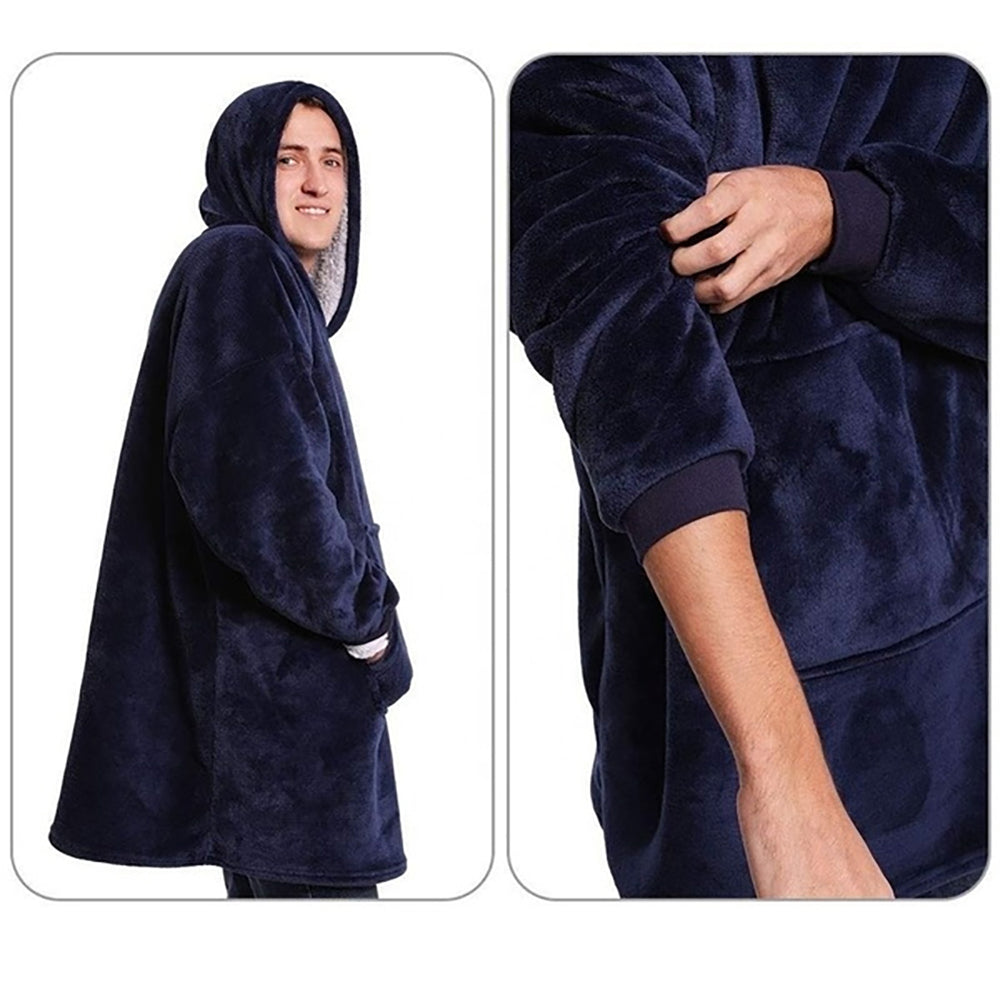 CAMISOLA TÉRMICA COM CAPUZ E BOLSO PARA CASA - POLAR COAT™