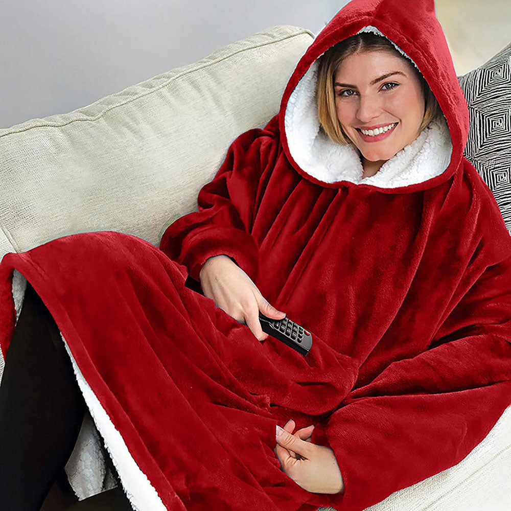 CAMISOLA TÉRMICA COM CAPUZ E BOLSO PARA CASA - POLAR COAT™
