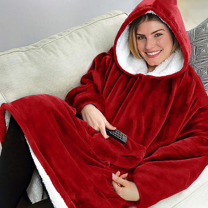 CAMISOLA TÉRMICA COM CAPUZ E BOLSO PARA CASA - POLAR COAT™