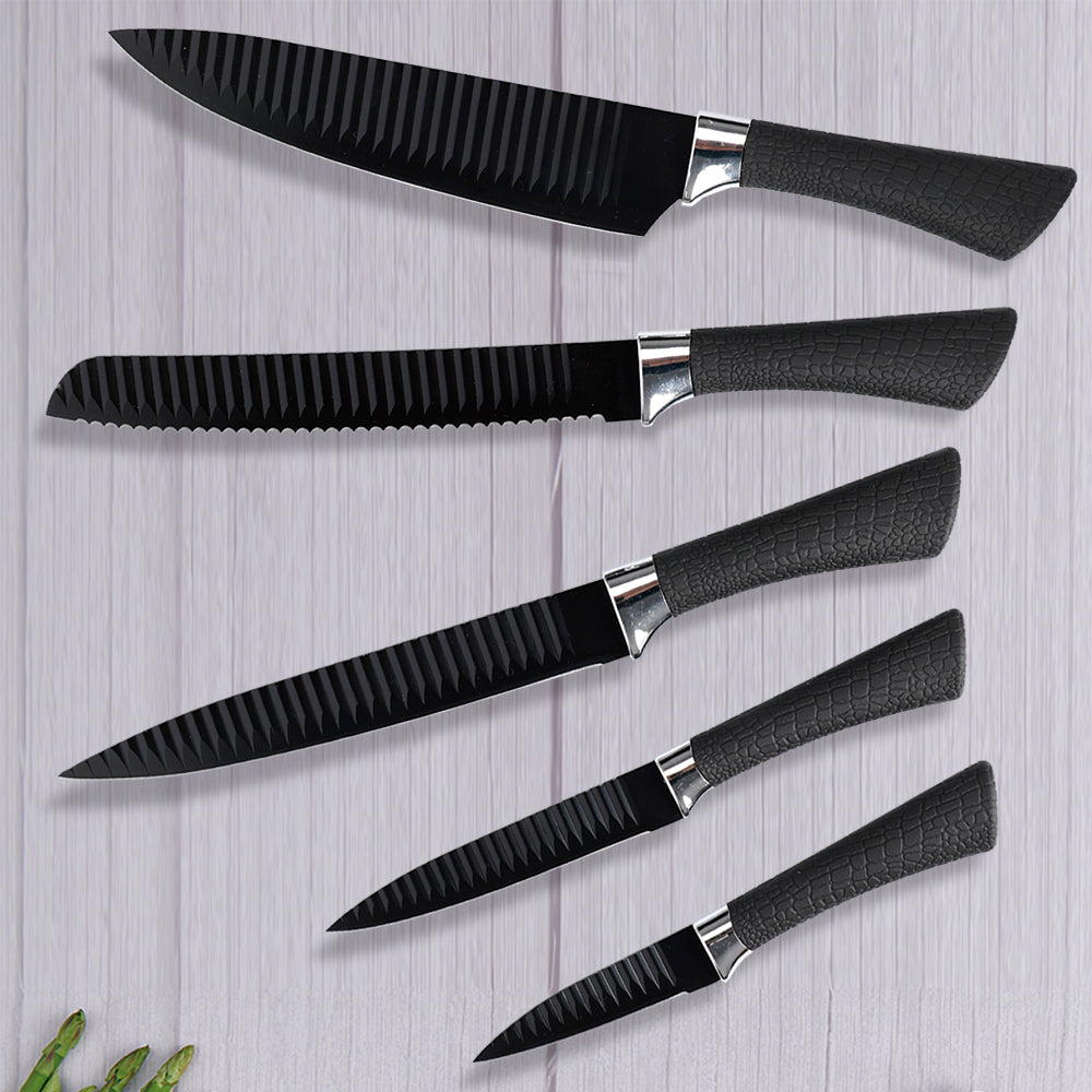 CONJUNTO DE FACAS NAMIUTSU BLACK SHARKSWISS™  (6 PEÇAS)