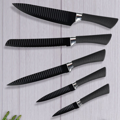 CONJUNTO DE FACAS NAMIUTSU BLACK SHARKSWISS™  (6 PEÇAS)