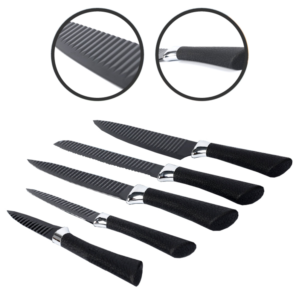 CONJUNTO DE FACAS NAMIUTSU BLACK SHARKSWISS™  (6 PEÇAS)