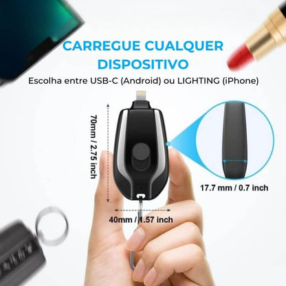 MINI CARREGADOR PORTÁTIL PARA CHAVEIROS - MINIPOWER™