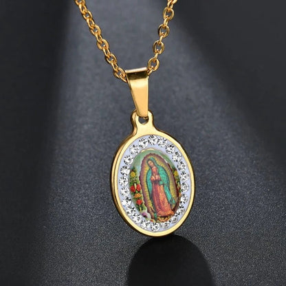 COLAR VIRGEM MARIA DE AÇO INOXIDÁVEL