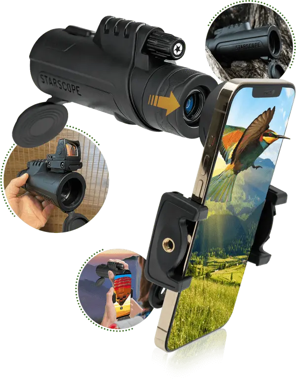 TELESCÓPIO MONOCULAR COM ACOPLAMENTO MÓVEL COM ALCANCE DE 9500 METROS -  MONOZOOM ULTRA™