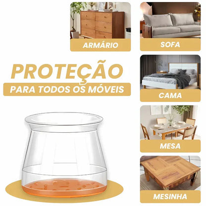MOVEFLEX™ – TAMPA DE SILICONE PARA PÉS DE MÓVEIS (PROTEGE CONTRA RISCOS E BARULHOS)